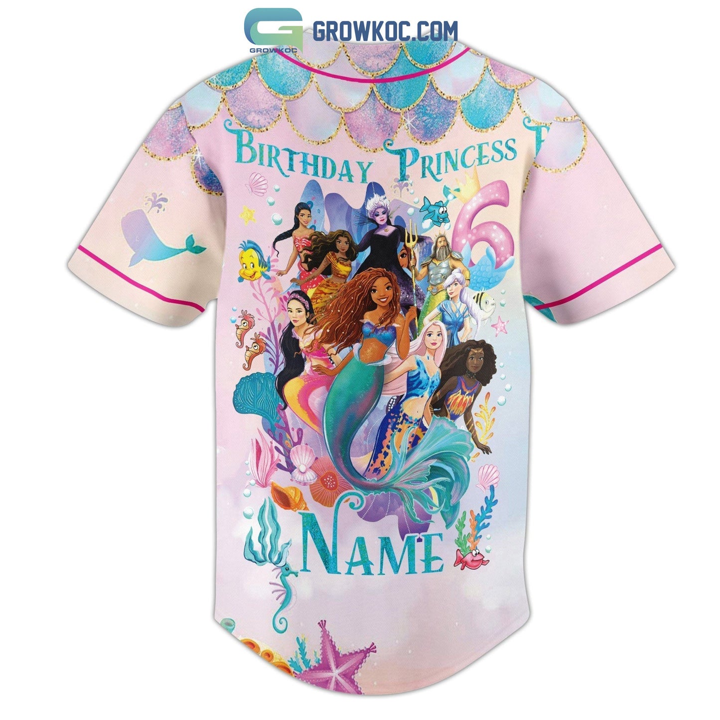 Birthday Princess Personalized Baseball Jersey baseball jersey product view 3