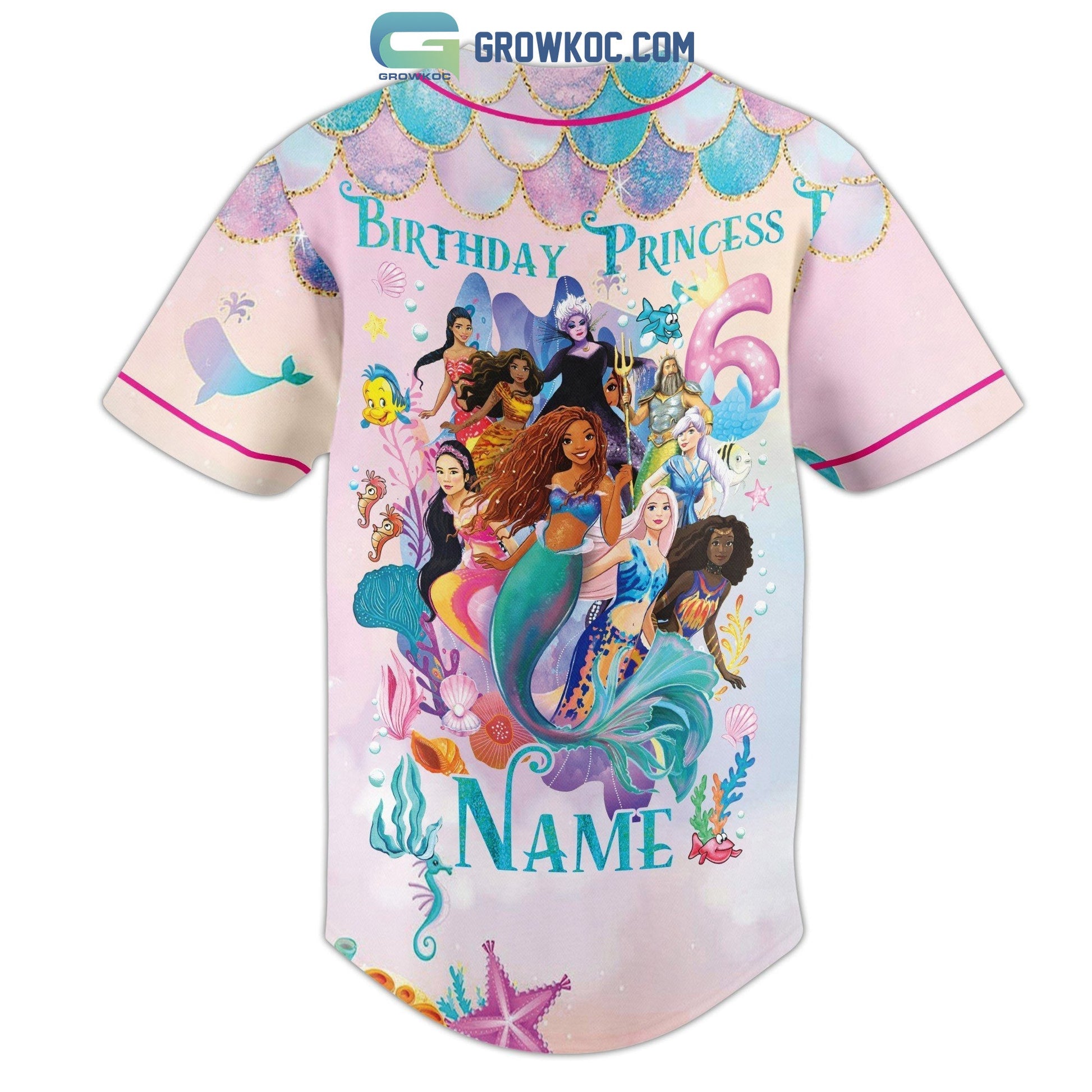 Birthday Princess Personalized Baseball Jersey baseball jersey product view 3
