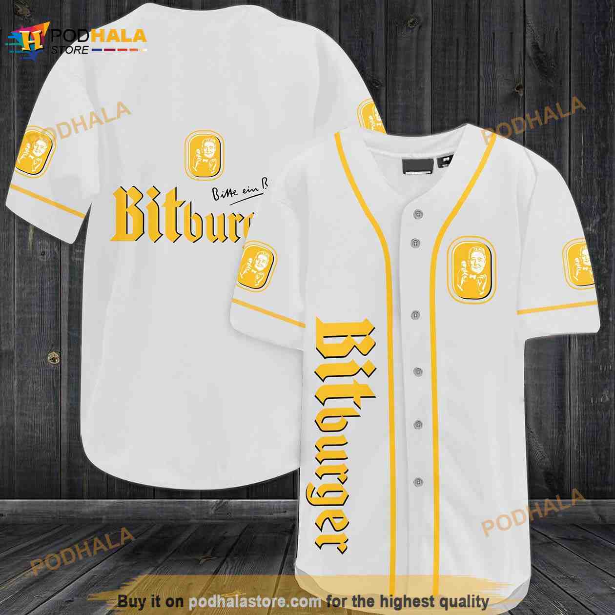 Bitburger Beer 3D Baseball Jersey baseball jersey product view 1