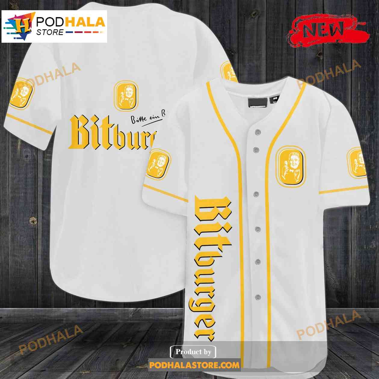 Bitburger Beer Baseball Jersey baseball jersey product view 1