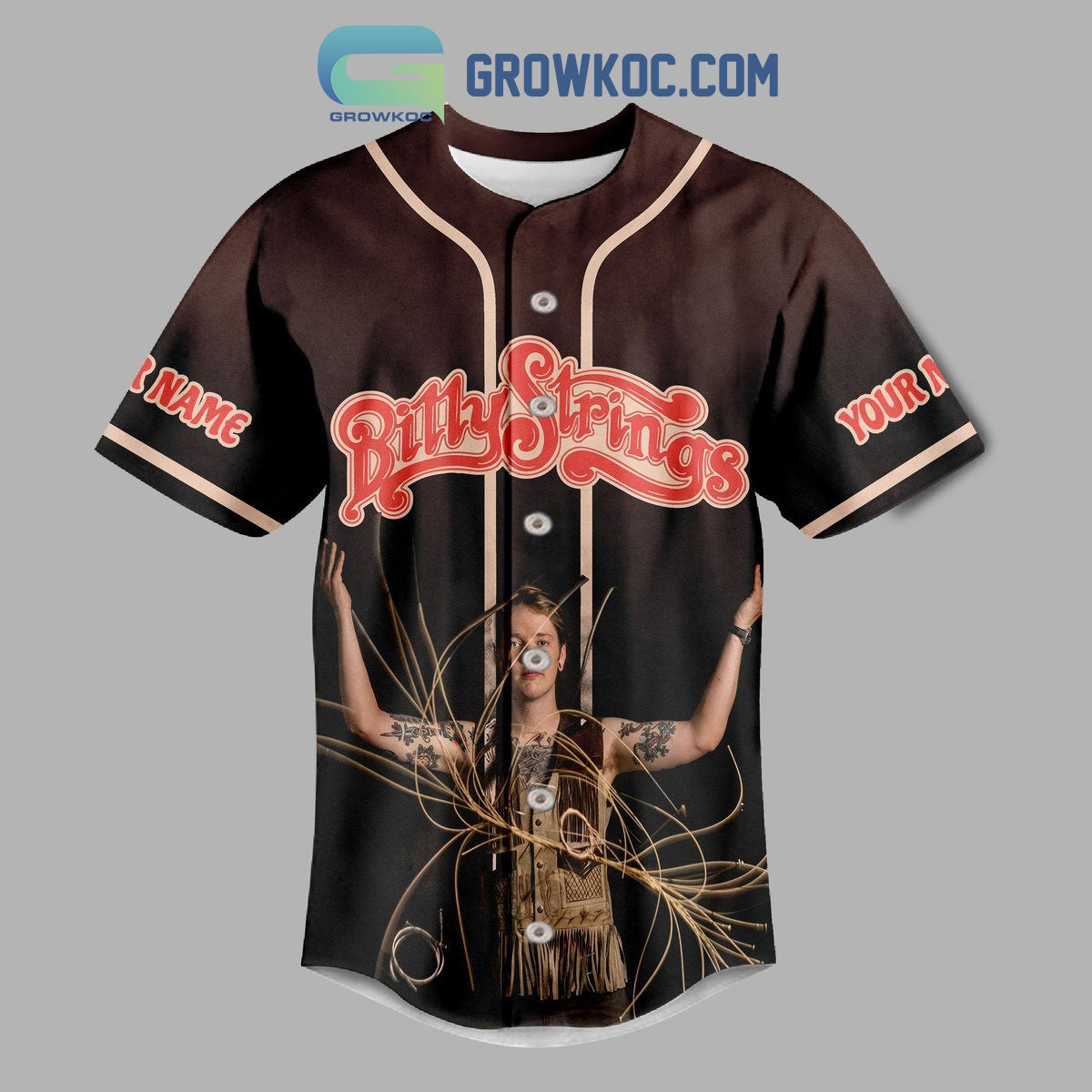 Bitty Strings If You Need A Rock To Stand On Honey I Will Be Your Man Personalized Baseball Jersey baseball jersey product view 2