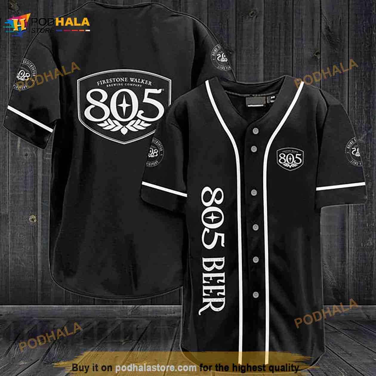 Black 805 Beer 3D Baseball Jersey baseball jersey product view 1
