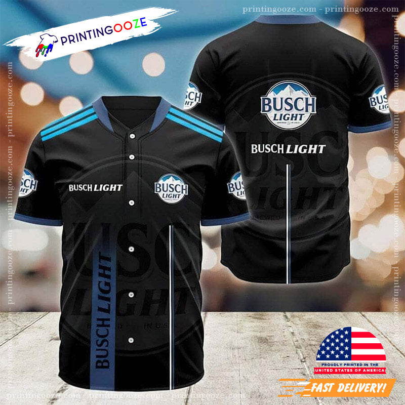 Black Busch Light Baseball Jersey baseball jersey product view 1