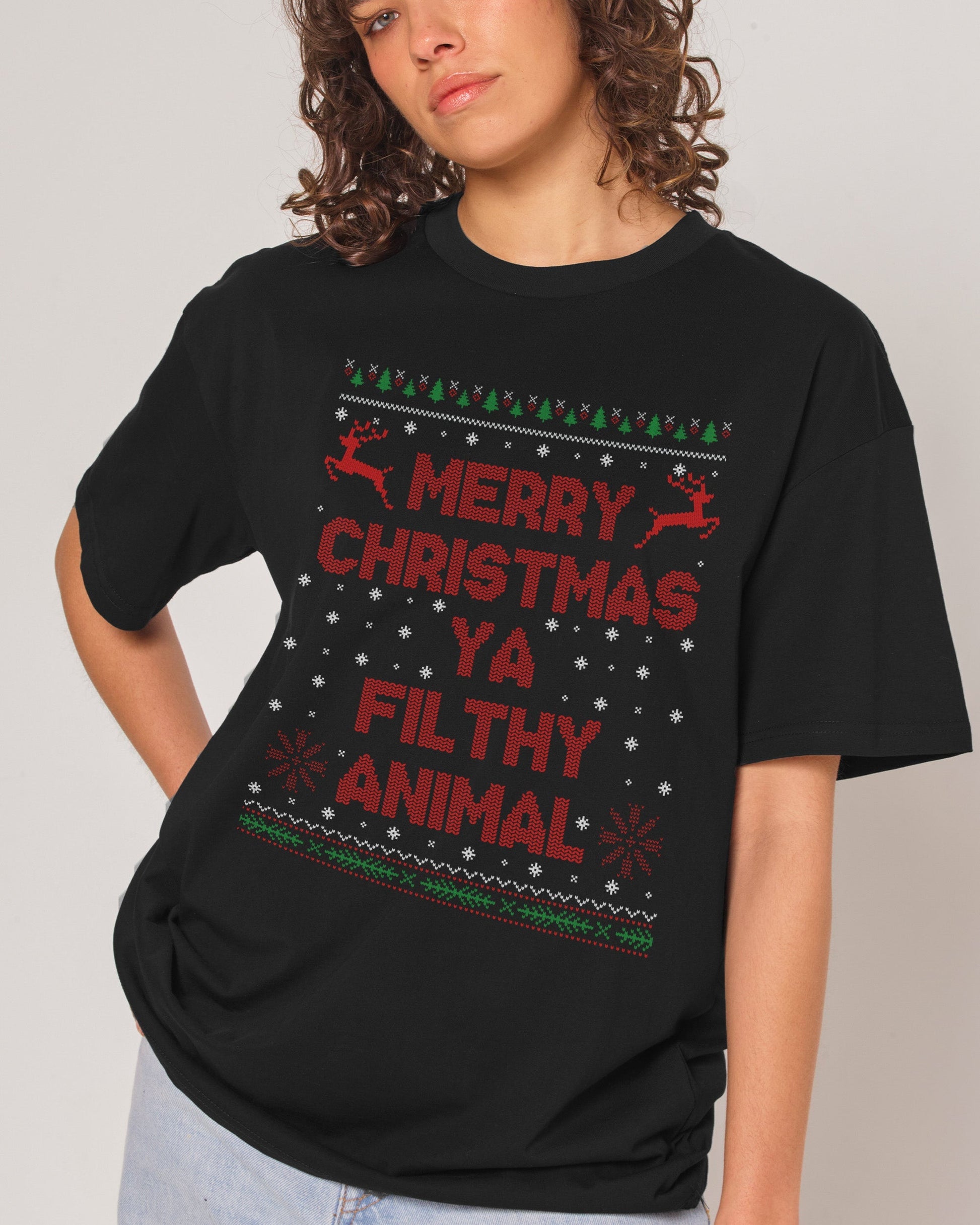 Merry Christmas Ya Filthy Animals T-Shirt Unisex T-shirt, Sweatshirt, Hoodie, Long Sleeve Tee - T-Shirt, Sweatshirt, Hoodie