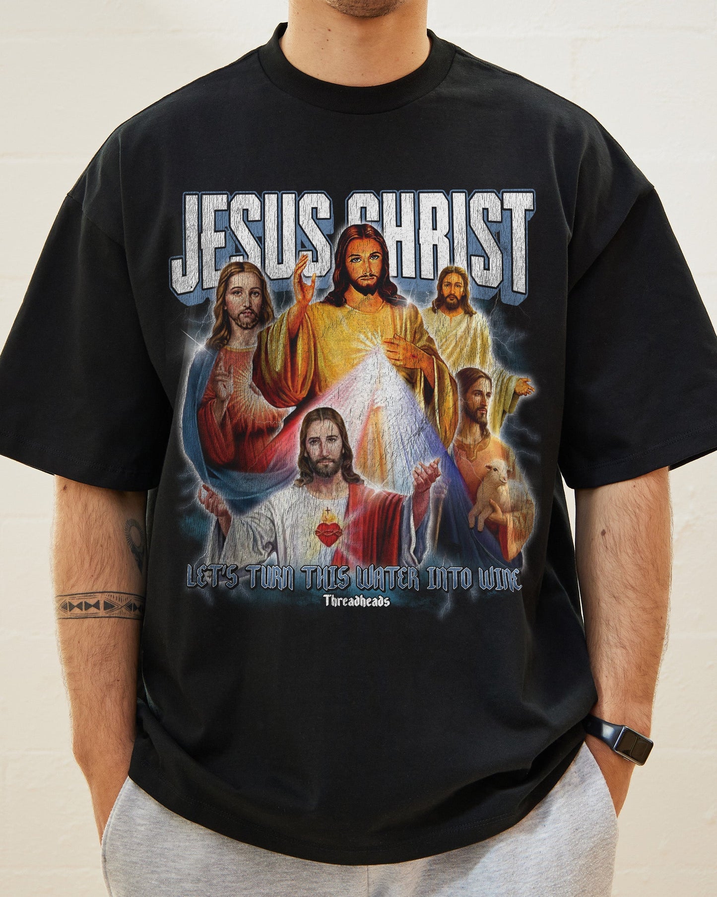 Vintage Jesus Christ Oversized Tee Unisex T-shirt, Sweatshirt, Hoodie, Long Sleeve Tee - T-Shirt, Sweatshirt, Hoodie