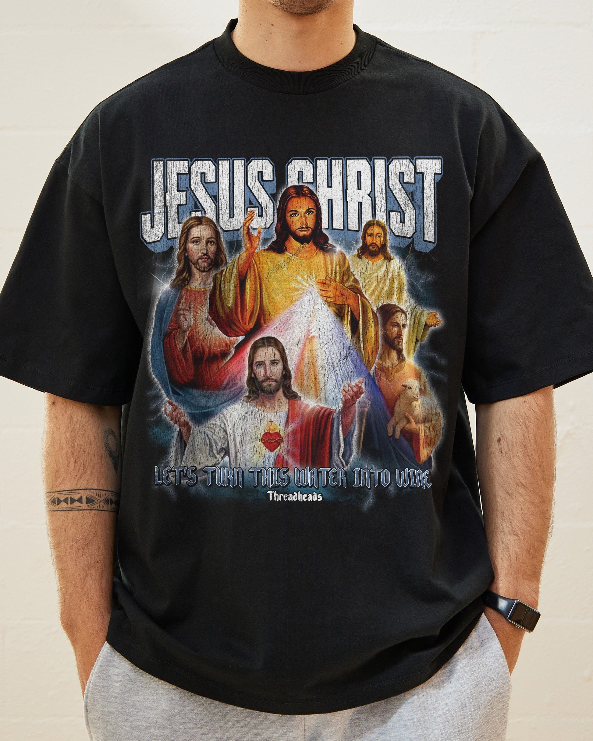 Vintage Jesus Christ Oversized Tee Unisex T-shirt, Sweatshirt, Hoodie, Long Sleeve Tee - T-Shirt, Sweatshirt, Hoodie