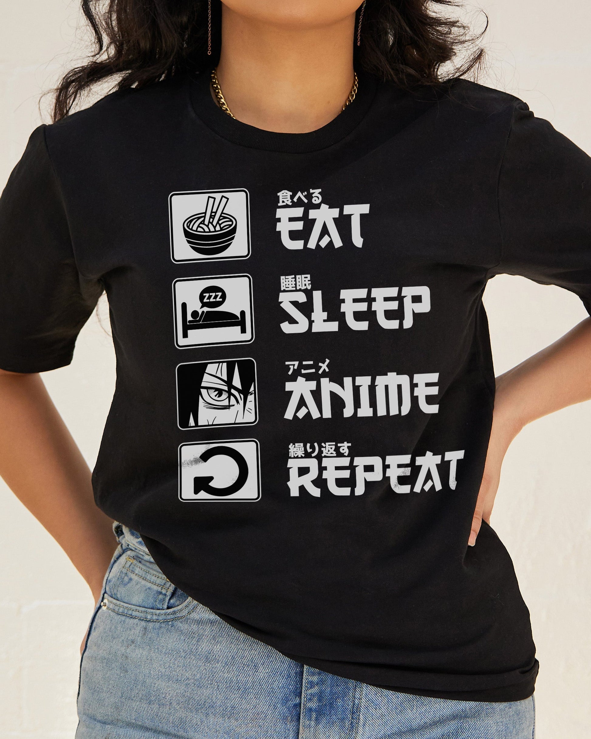 Eat Sleep Anime Repeat T-Shirt Unisex T-shirt, Sweatshirt, Hoodie, Long Sleeve Tee - T-Shirt, Sweatshirt, Hoodie