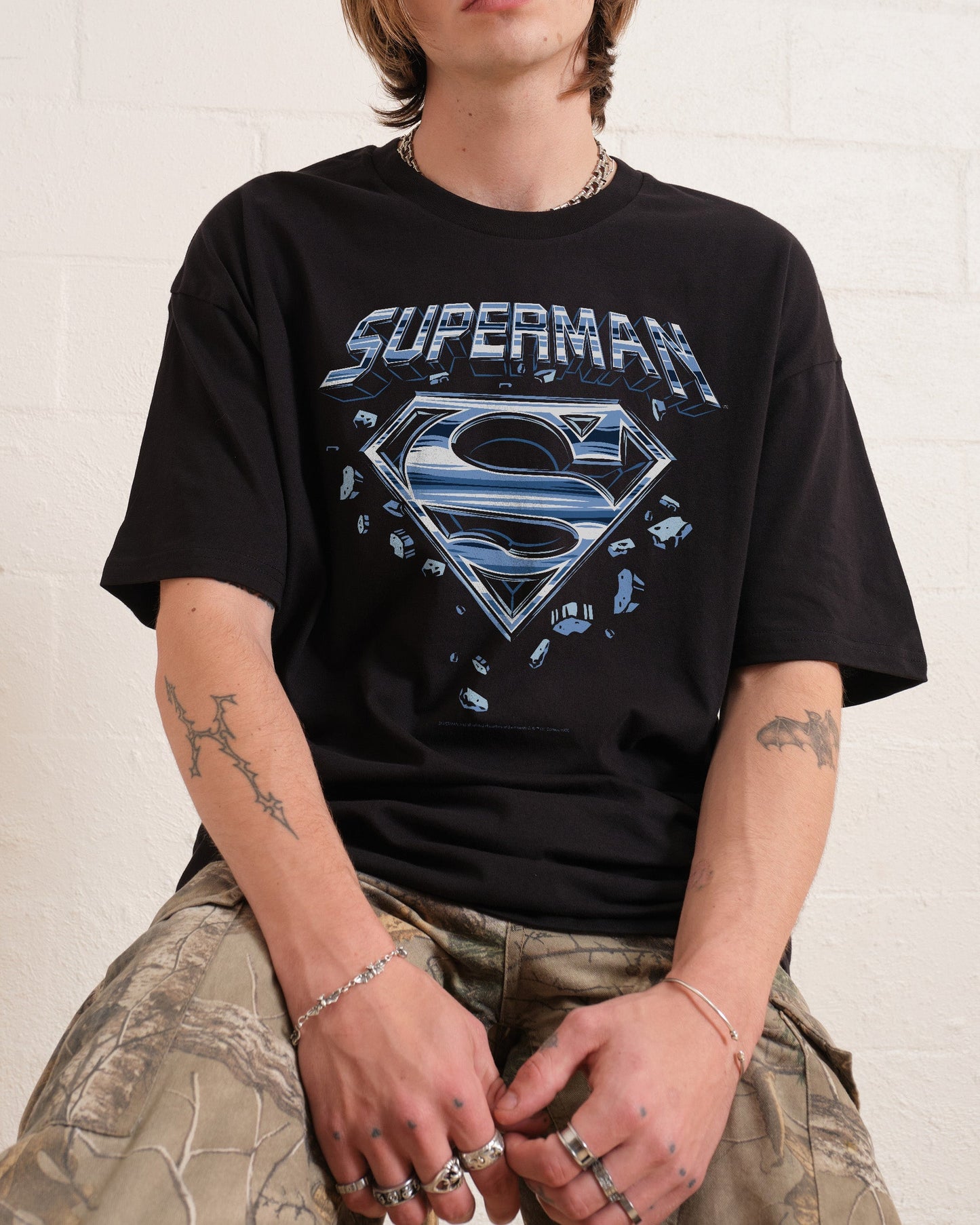 Superman Man Of Steel Chrome Logo T-Shirt Unisex T-shirt, Sweatshirt, Hoodie, Long Sleeve Tee - T-Shirt, Sweatshirt, Hoodie