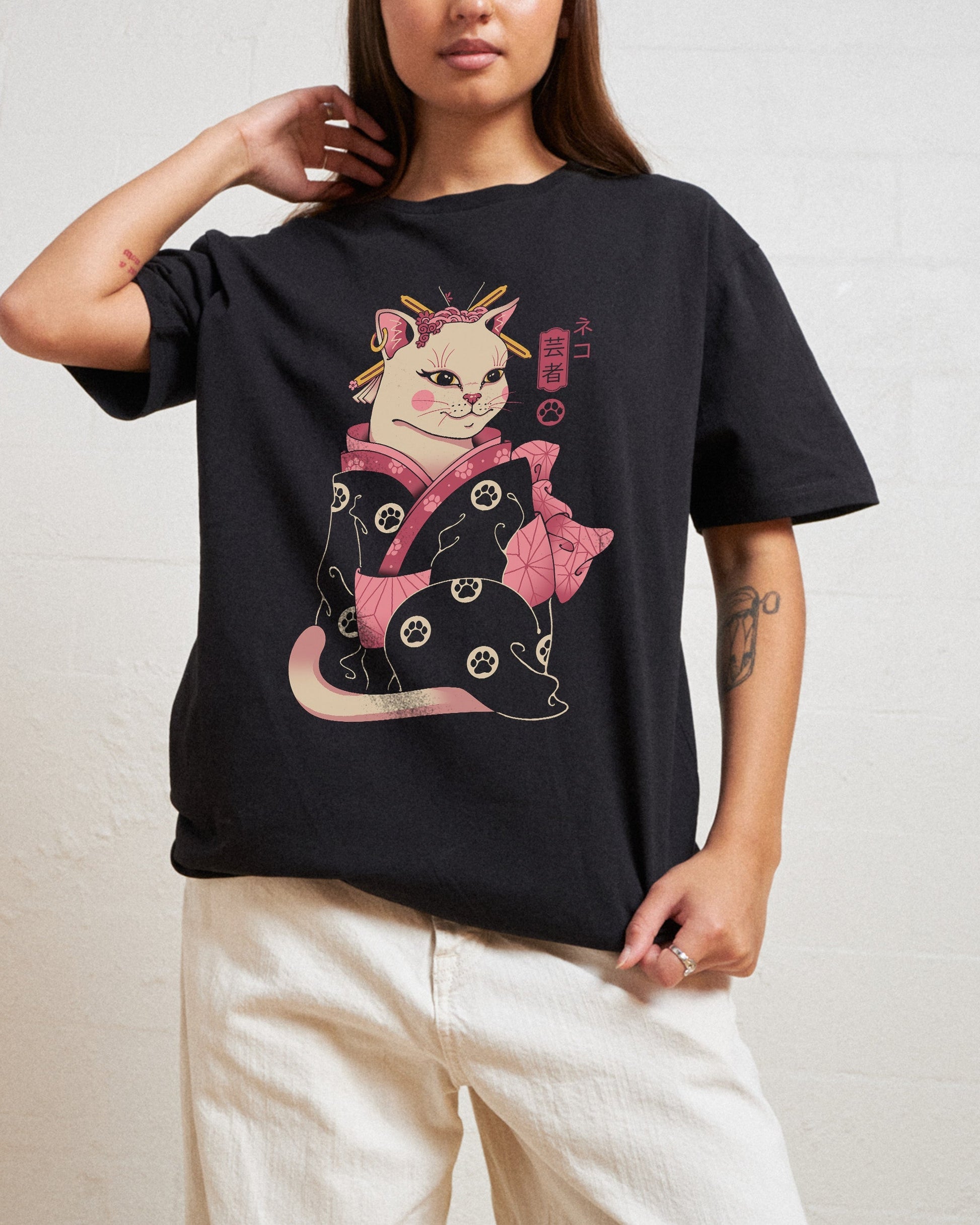 Neko Geisha T-Shirt Unisex T-shirt, Sweatshirt, Hoodie, Long Sleeve Tee - T-Shirt, Sweatshirt, Hoodie