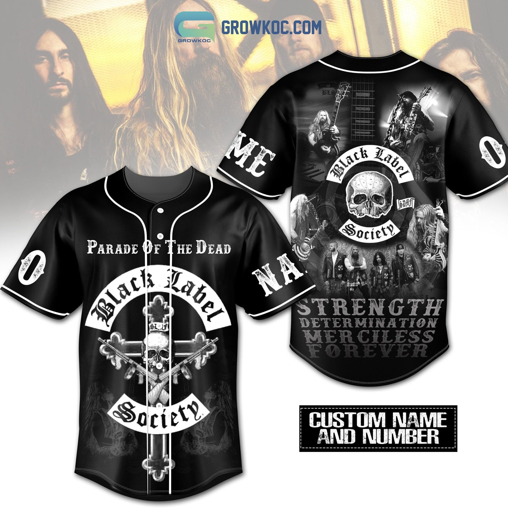 Black Label Society Parade Of The Dead Personalized Baseball Jersey baseball jersey product view 1