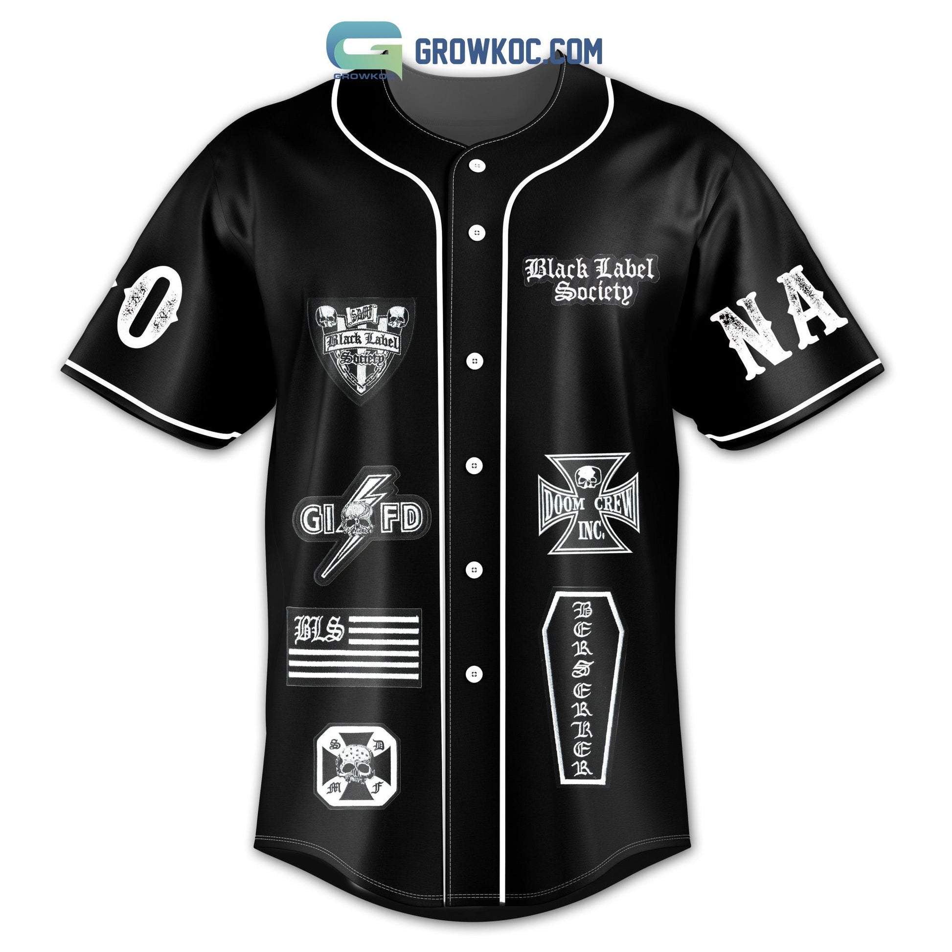 Black Label Society Strength Determination Merciless Forever Personalized Baseball Jersey baseball jersey product view 2