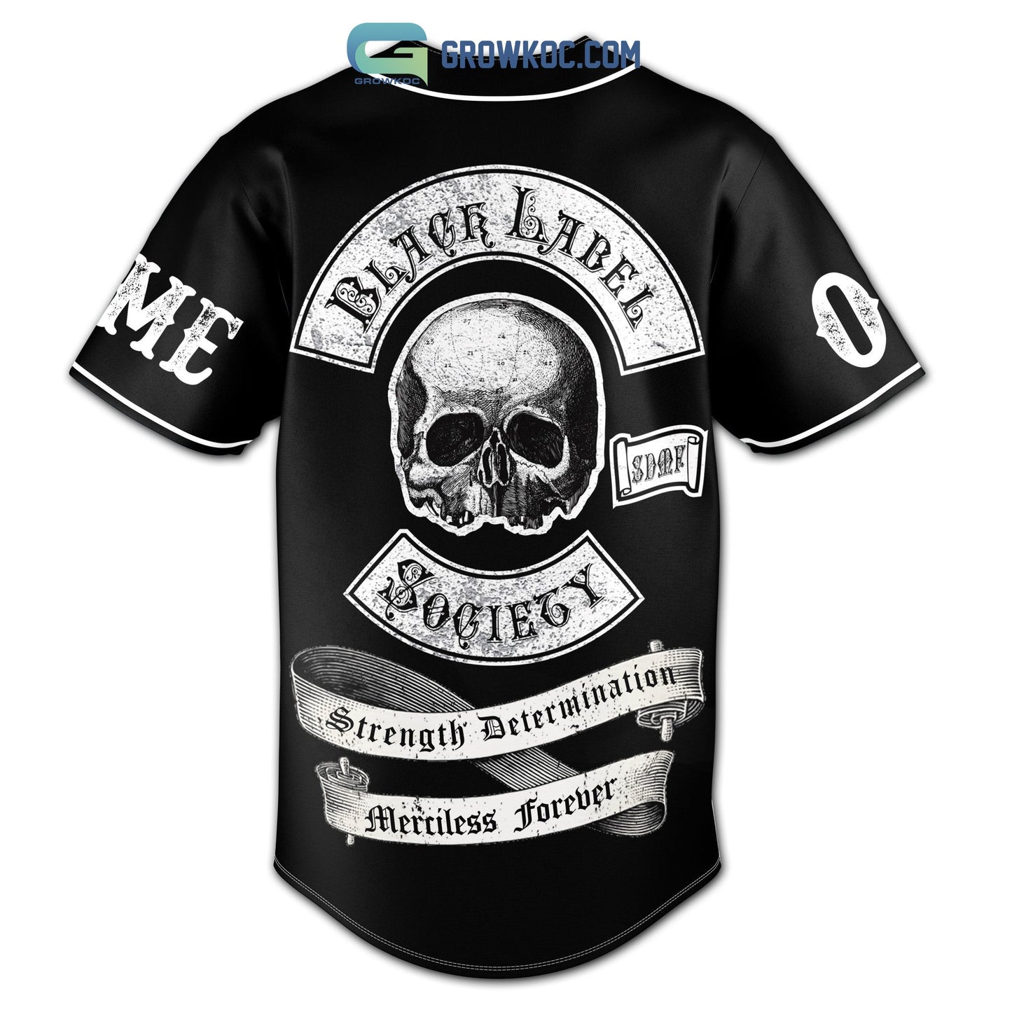 Black Label Society Strength Determination Merciless Forever Personalized Baseball Jersey baseball jersey product view 3