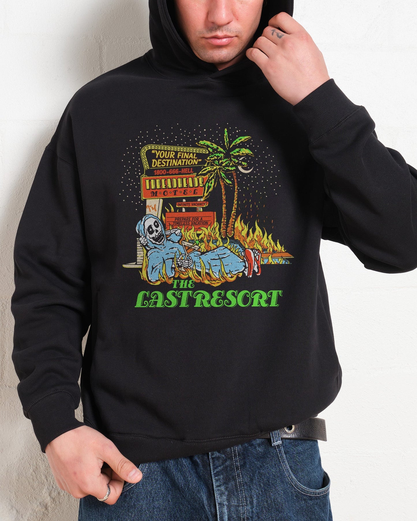 Last Resort Hotel Vacation Packages Hoodie Unisex T-shirt, Sweatshirt, Hoodie, Long Sleeve Tee - T-Shirt, Sweatshirt, Hoodie
