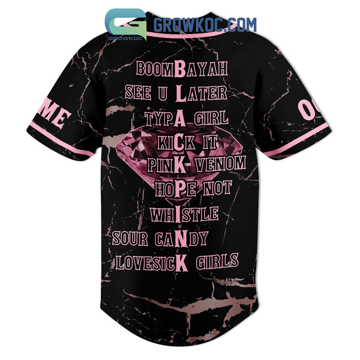 Black Pink All Album Personalized Baseball Jersey baseball jersey product view 3