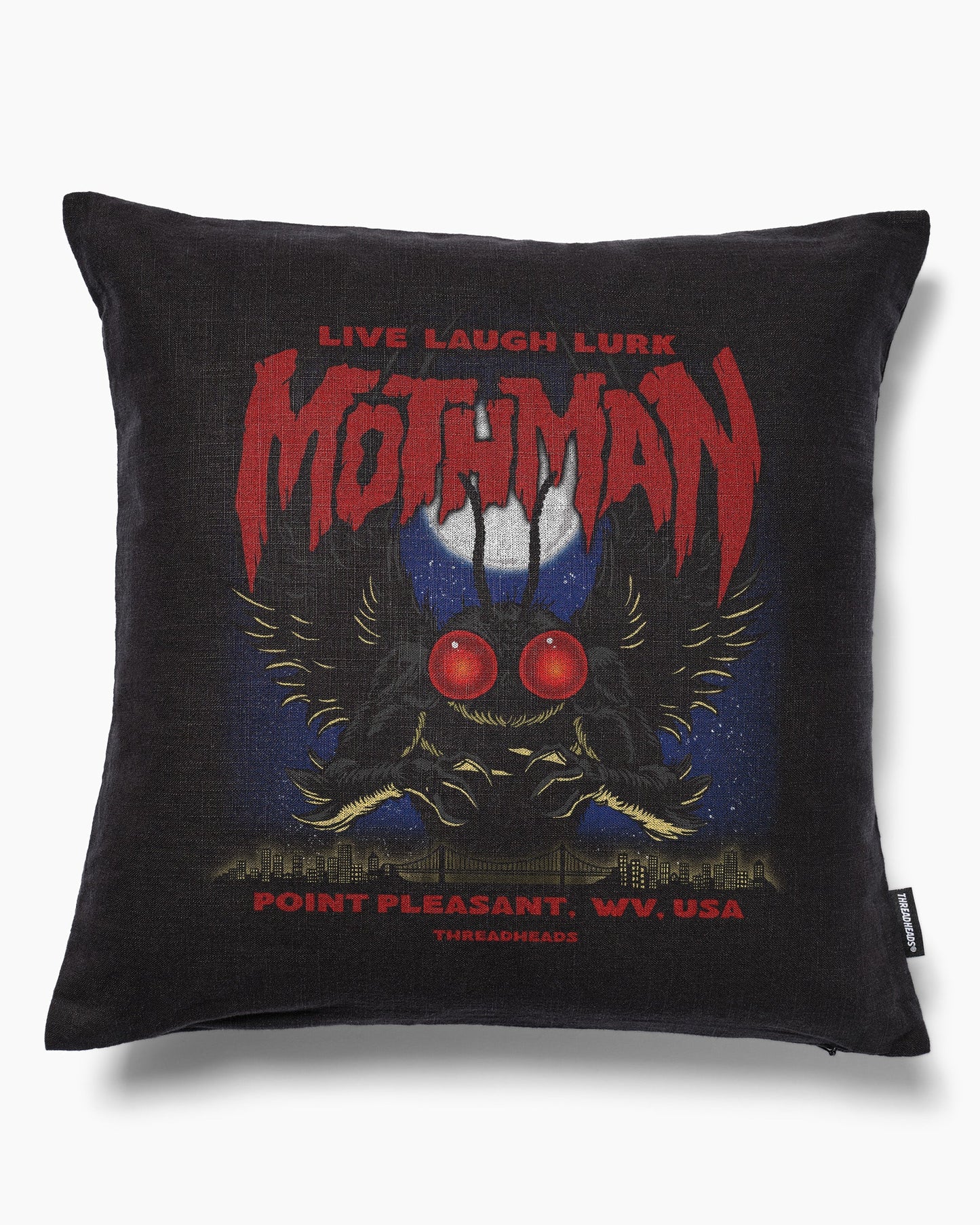 Mothman - Live Laugh Lurk Cushion Unisex T-shirt, Sweatshirt, Hoodie, Long Sleeve Tee - T-Shirt, Sweatshirt, Hoodie