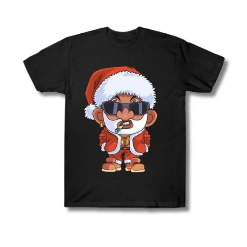 Black Santa Claus Gangster Top Womenswear Underwear - Adult & Kids T-Shirts, Sweatshirts & Hoodies apparel design preview 1