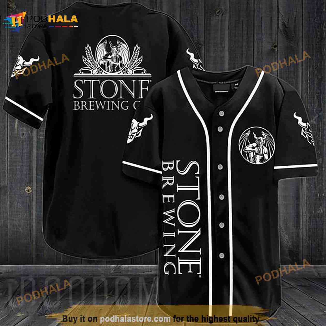Black Stone Brewing 3D Baseball Jersey baseball jersey product view 1
