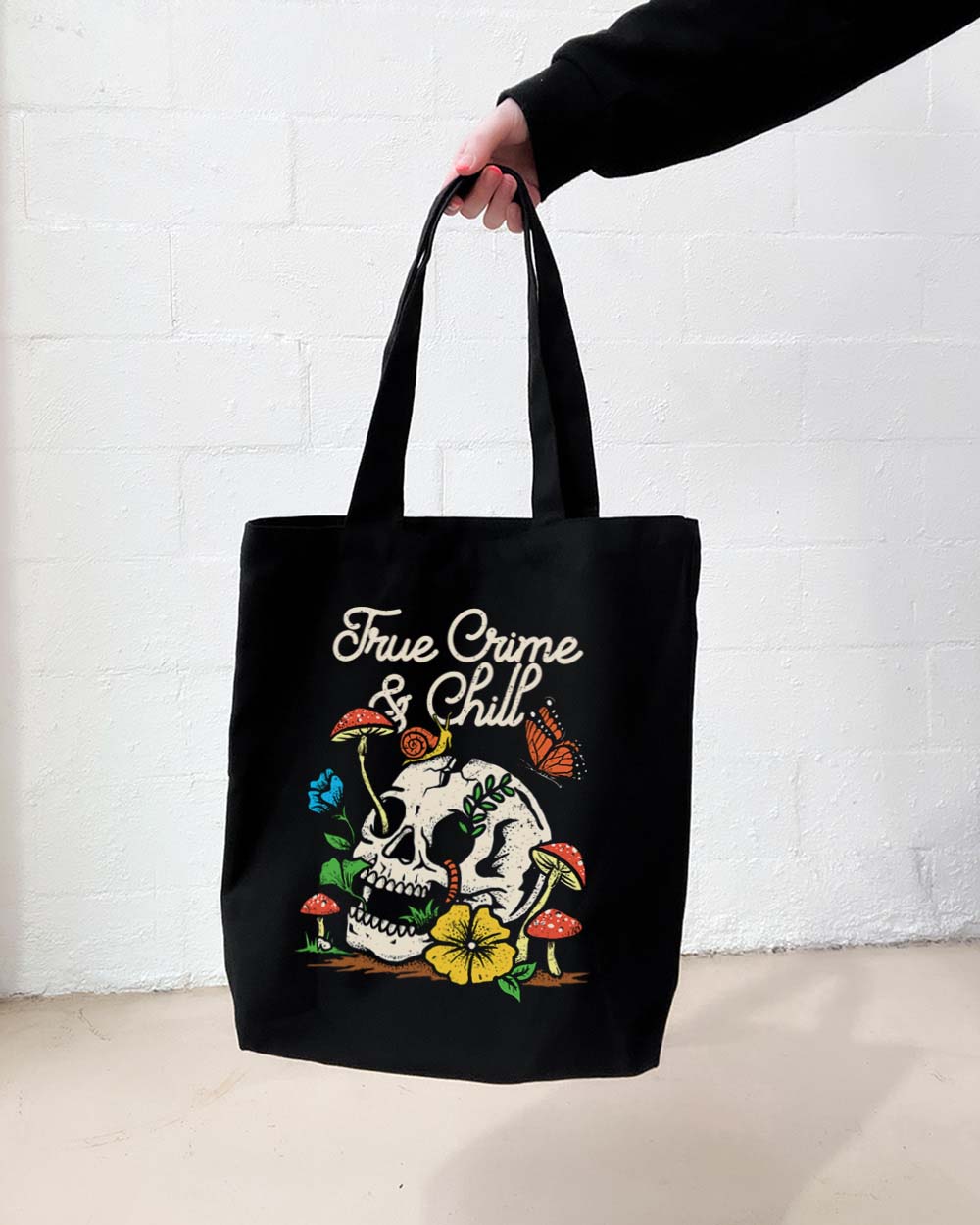 True Crime and Chill Tote Bag Unisex T-shirt, Sweatshirt, Hoodie, Long Sleeve Tee - T-Shirt, Sweatshirt, Hoodie
