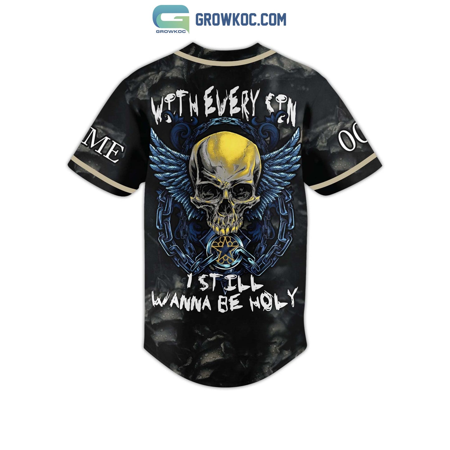Black Veil Brides With Every Sin I Still Wanna Be Holy Personalized Baseball Jersey baseball jersey product view 3