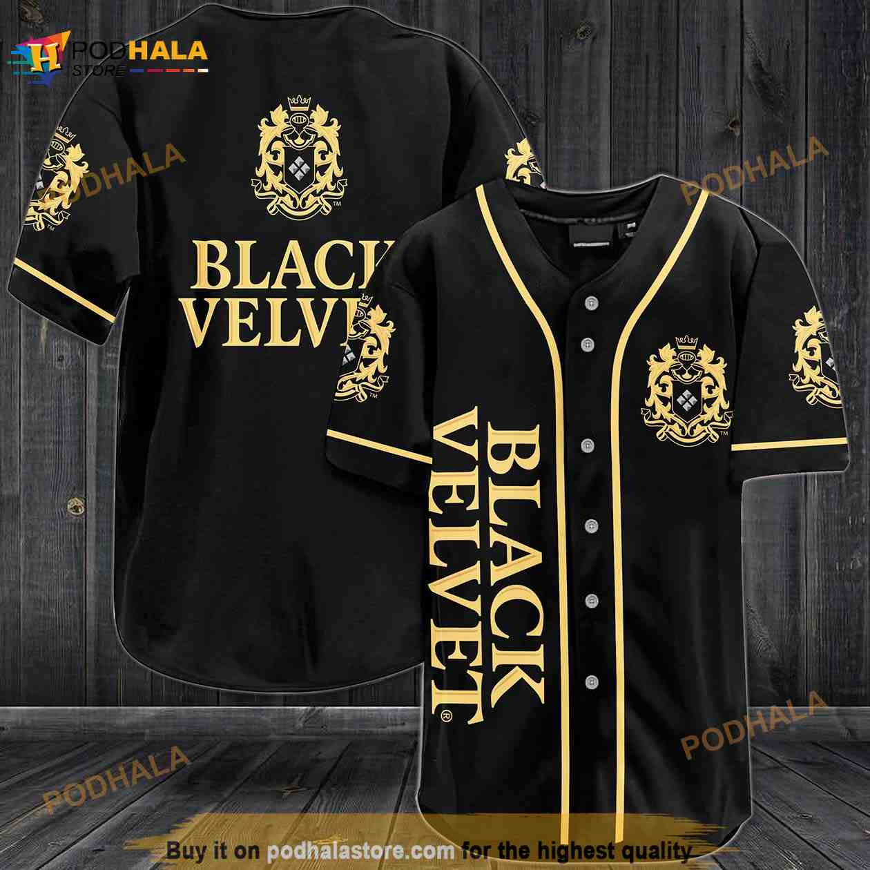 Black Velvet Whiskey 3D Baseball Jersey baseball jersey product view 1