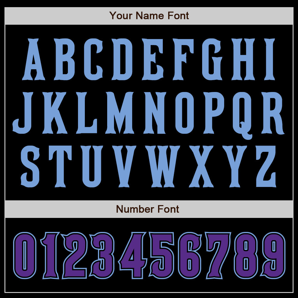 Custom Black Purple-Light Blue Authentic Baseball Jersey baseball jersey product view 4