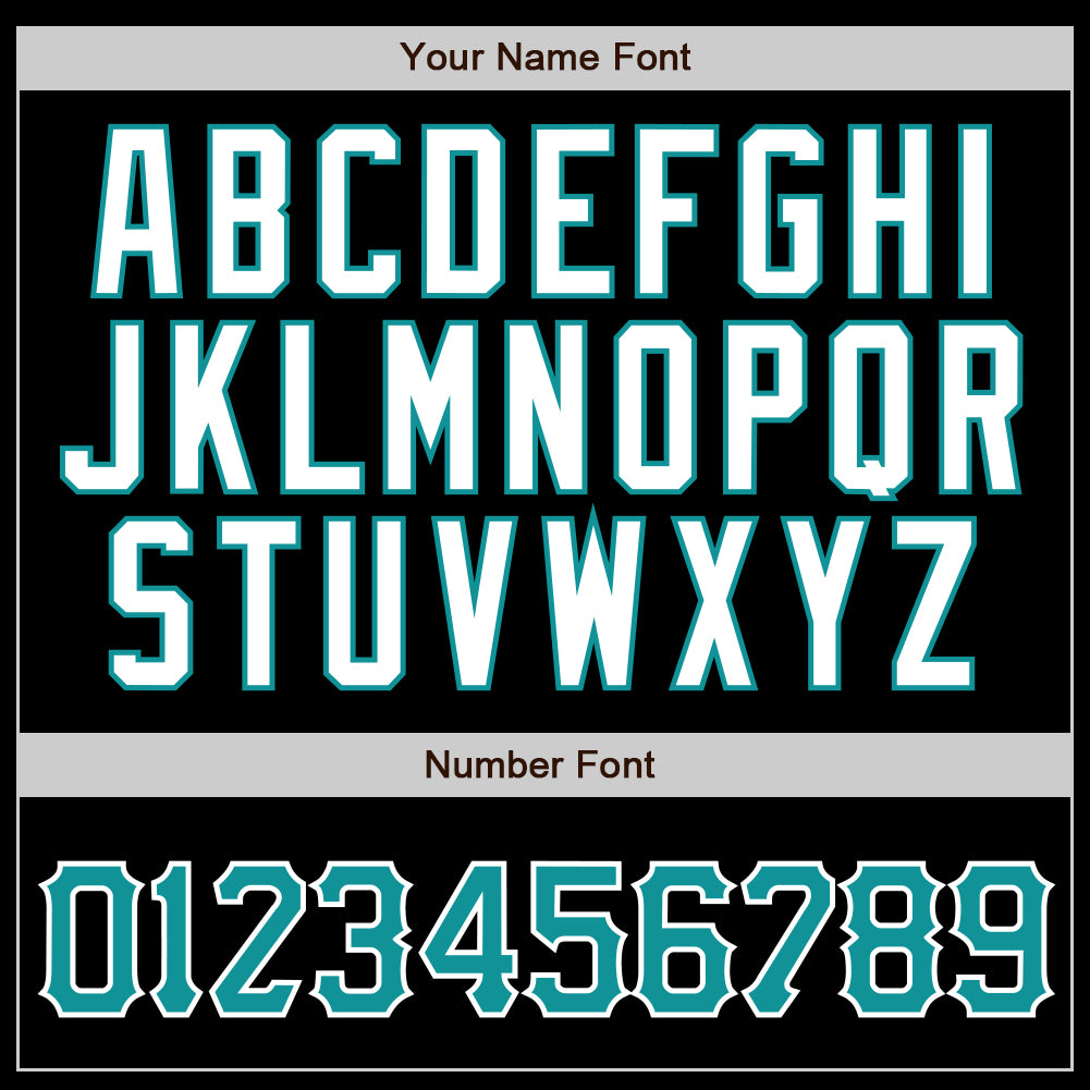 Custom Black Aqua Pinstripe Teal-White Authentic Baseball Jersey baseball jersey product view 4