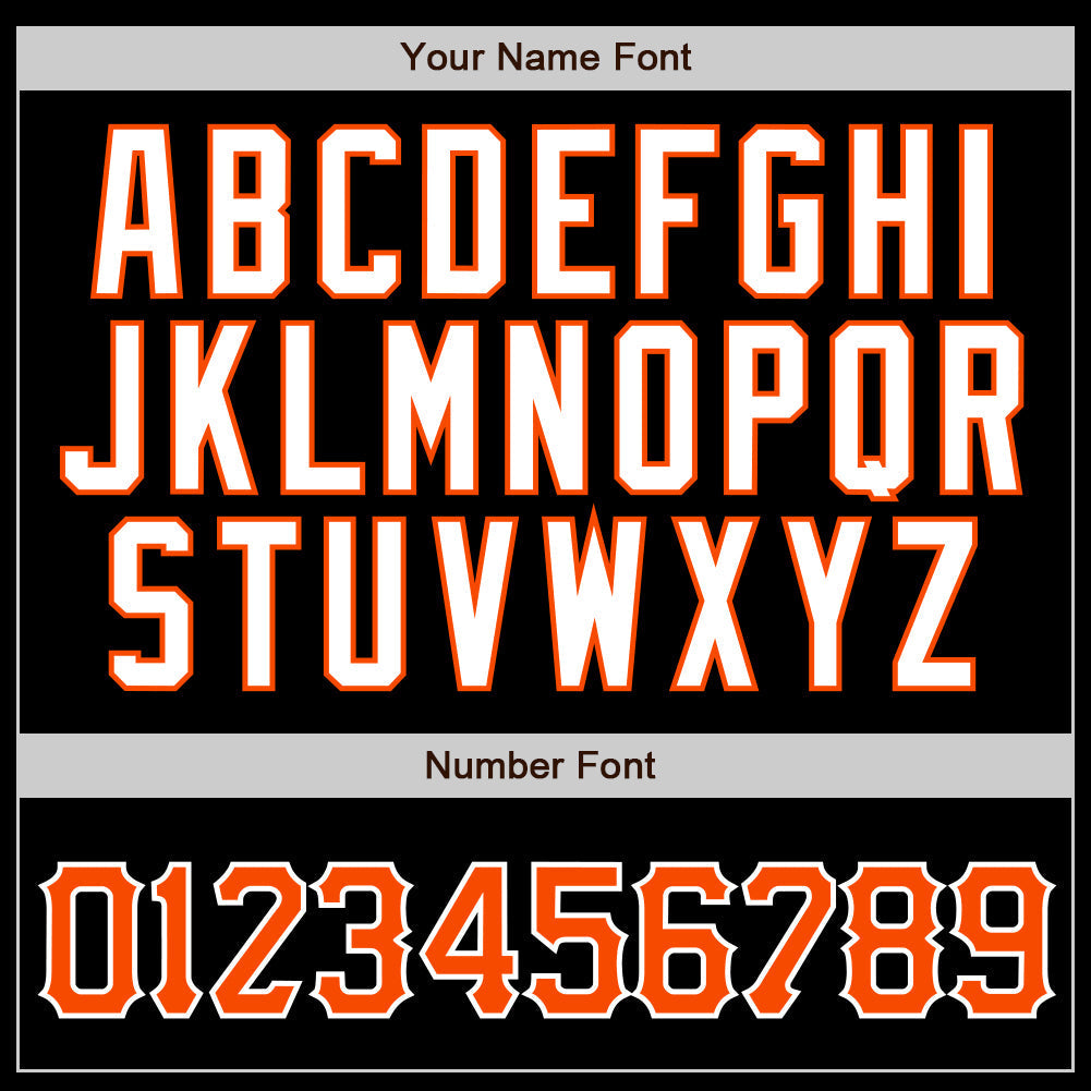 Custom Black Orange Pinstripe Orange-White Authentic Baseball Jersey baseball jersey product view 4
