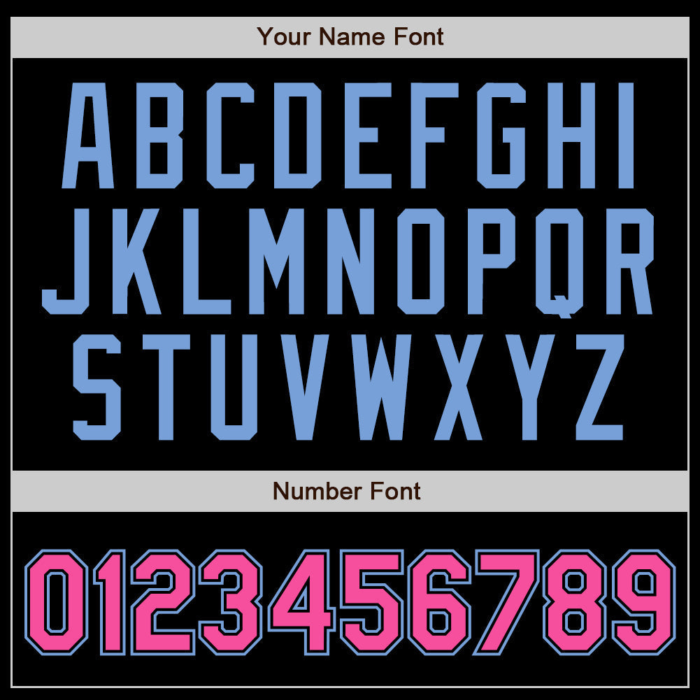 Custom Black Light Blue Pinstripe Pink-Light Blue Authentic Baseball Jersey baseball jersey product view 4