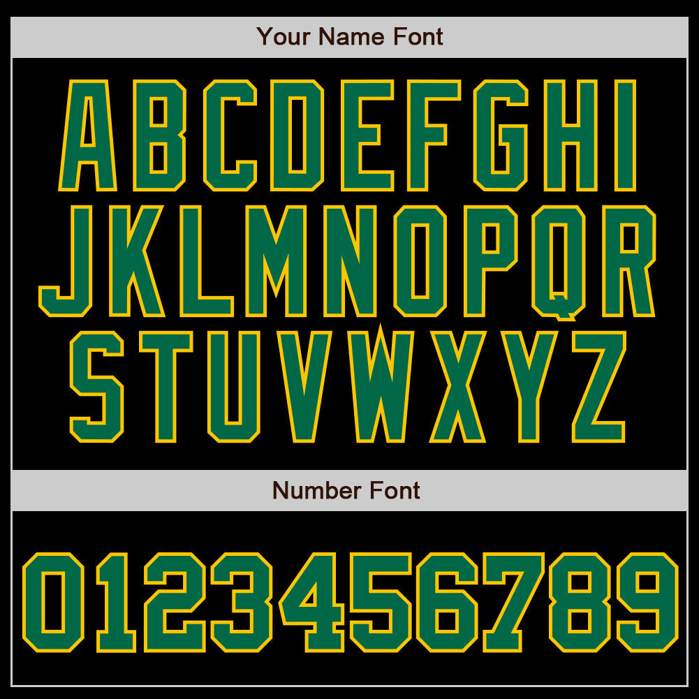 Custom Black Kelly Green Pinstripe Kelly Green-Gold Authentic Baseball Jersey baseball jersey product view 4