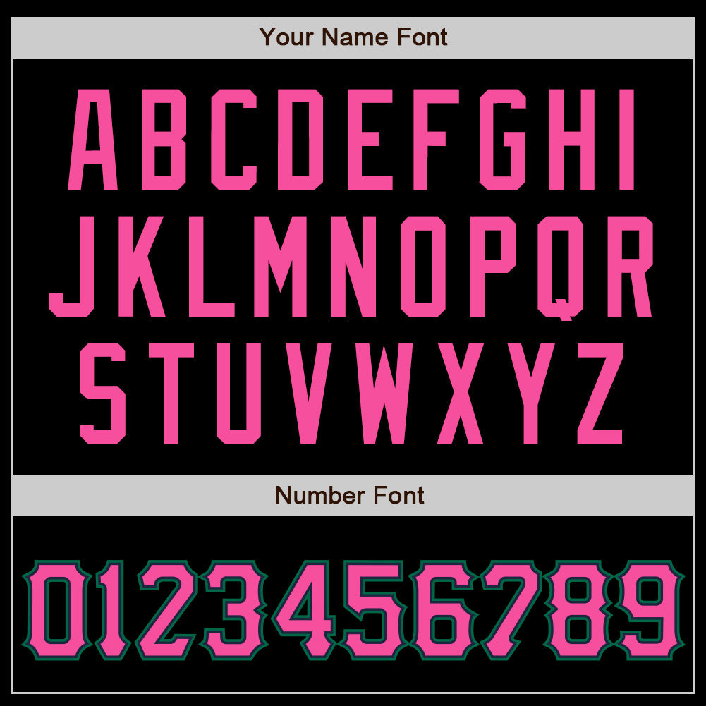 Custom Black Pink-Kelly Green Authentic Baseball Jersey baseball jersey product view 5