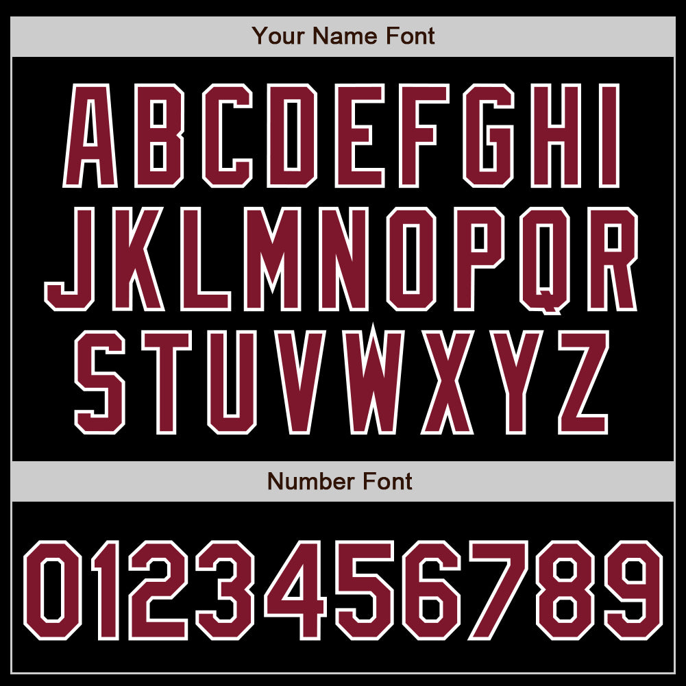 Custom Black Crimson-White Authentic Baseball Jersey baseball jersey product view 5