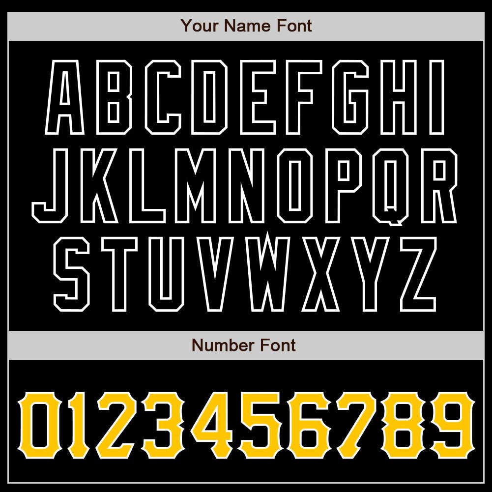 Custom Black Gold-White Authentic Baseball Jersey baseball jersey product view 5