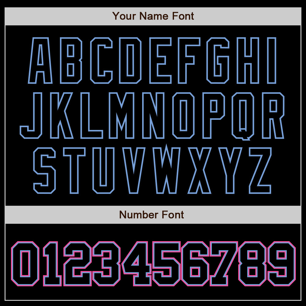Custom Black Black Light Blue Pink-White Authentic Baseball Jersey baseball jersey product view 5
