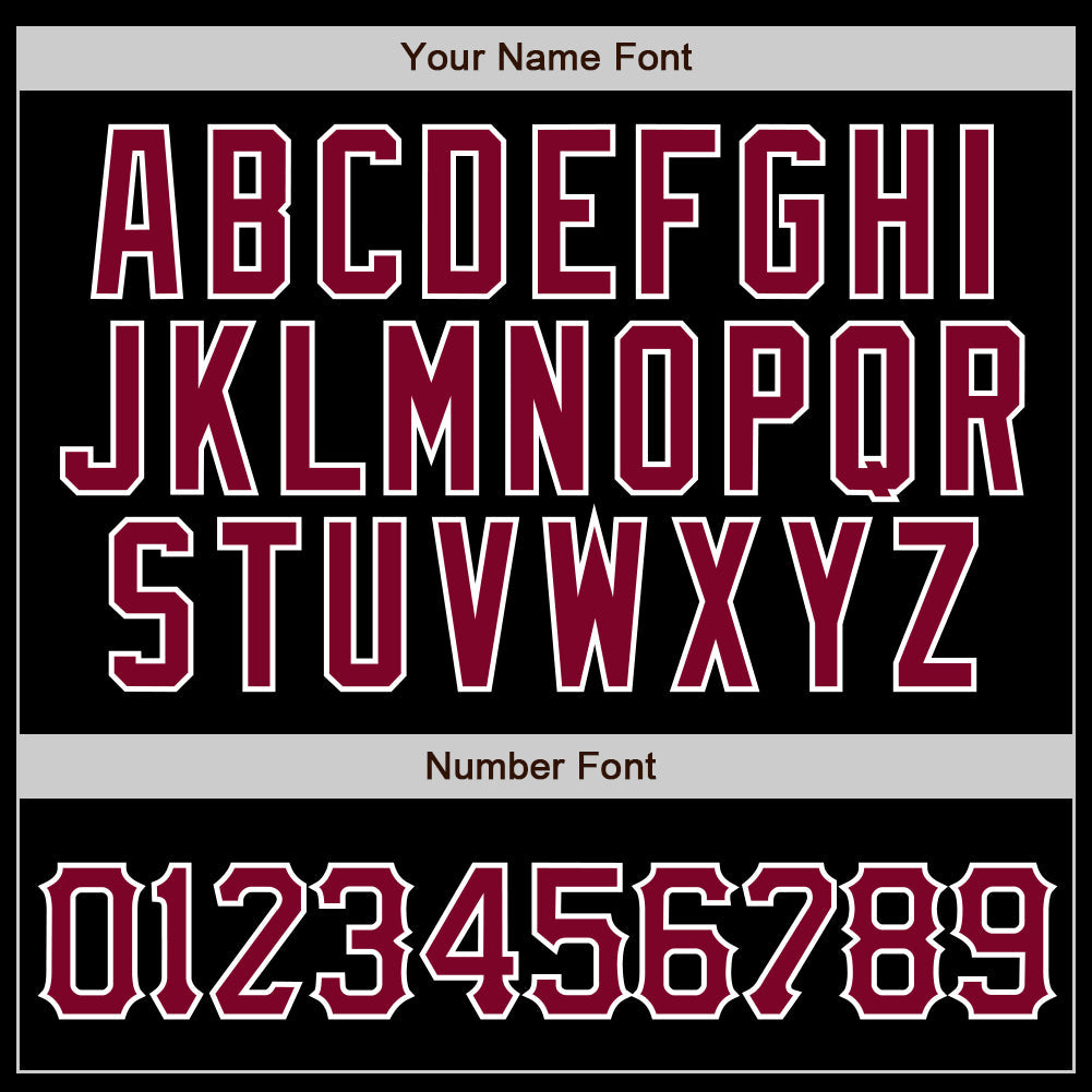 Custom Black White Pinstripe Maroon-White Authentic Baseball Jersey baseball jersey product view 5