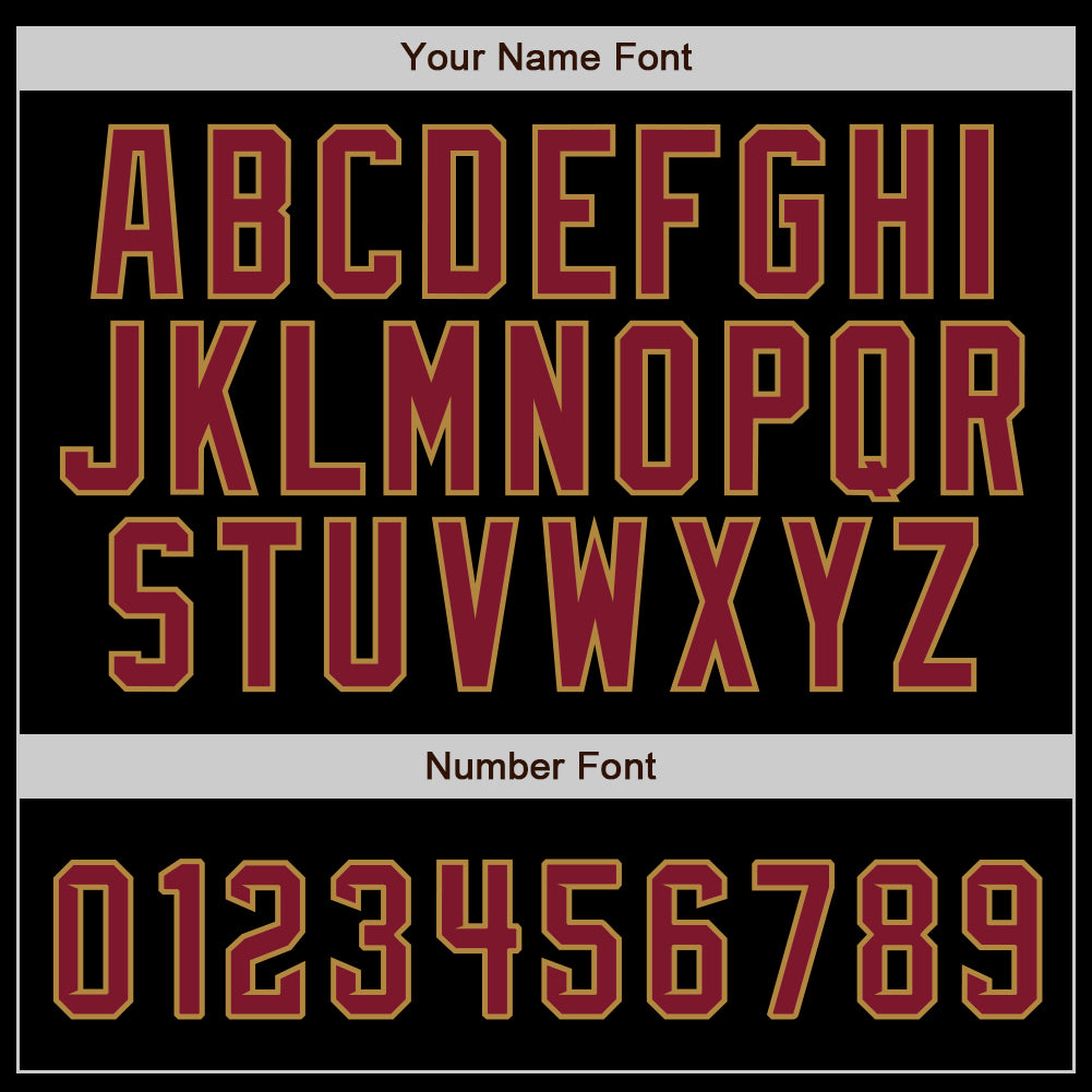 Custom Black Old Gold Pinstripe Crimson-Old Gold Authentic Baseball Jersey baseball jersey product view 5