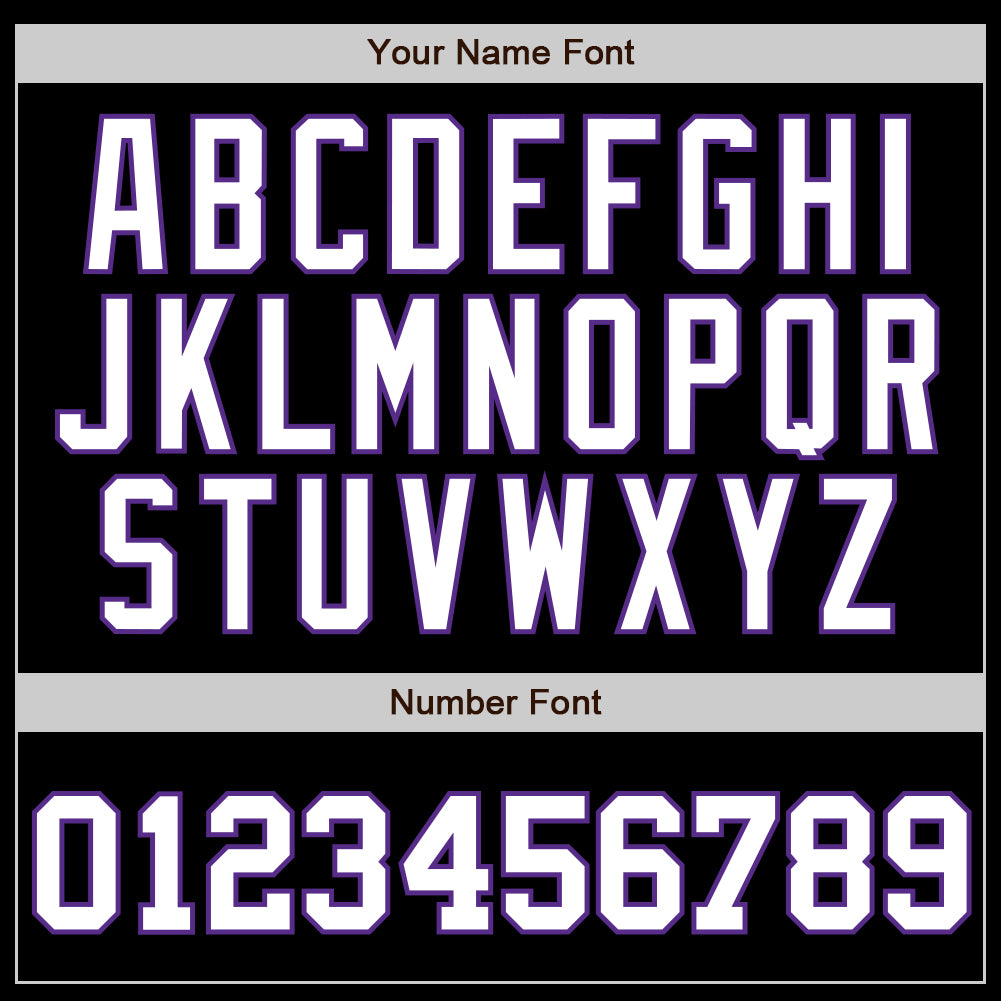 Custom Black White Pinstripe White-Purple Authentic Baseball Jersey baseball jersey product view 5
