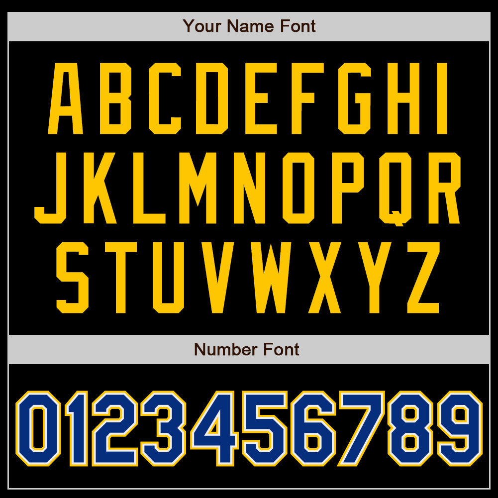 Custom Black Royal-Gold Authentic Baseball Jersey baseball jersey product view 5