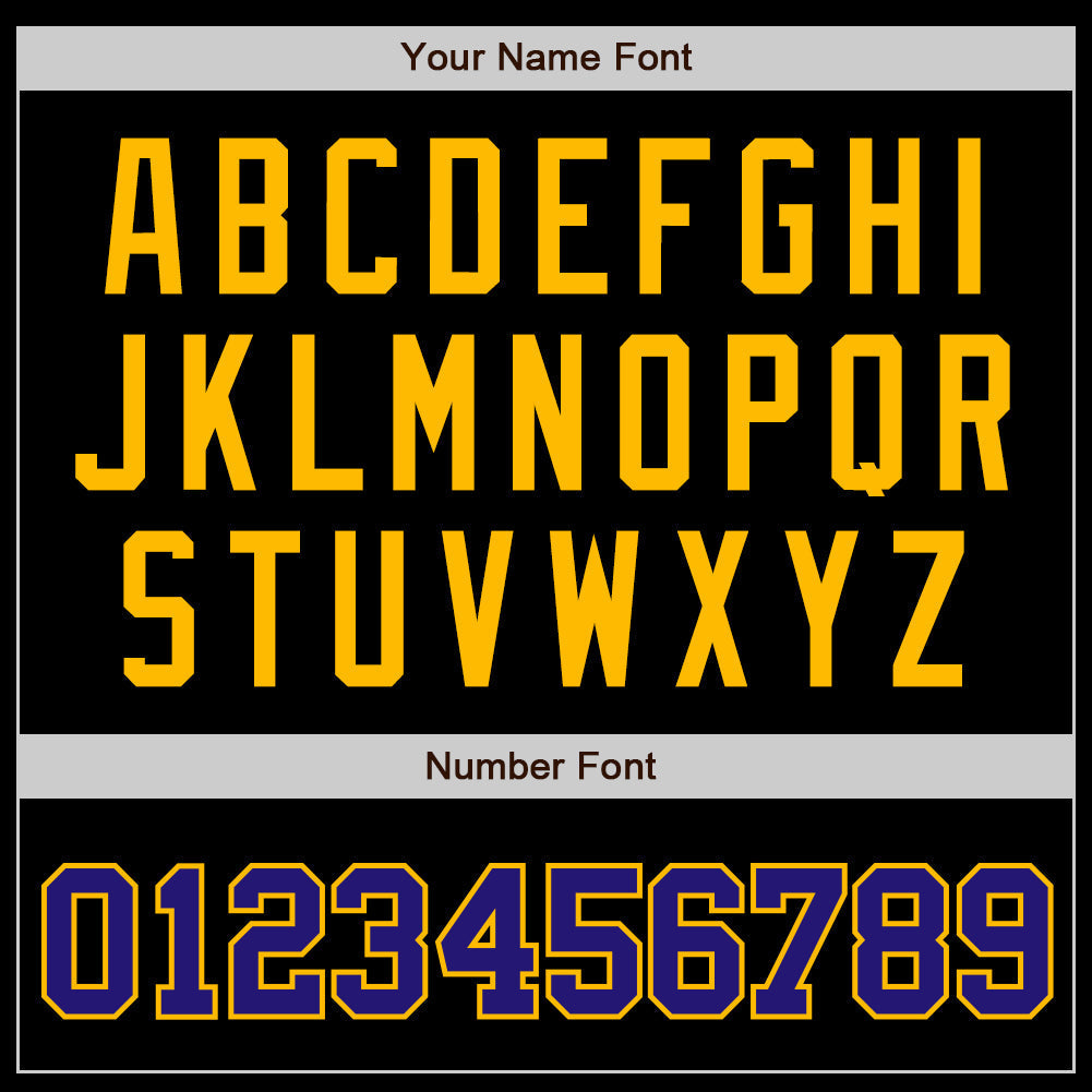 Custom Black Dark Purple-Gold Authentic Baseball Jersey baseball jersey product view 5