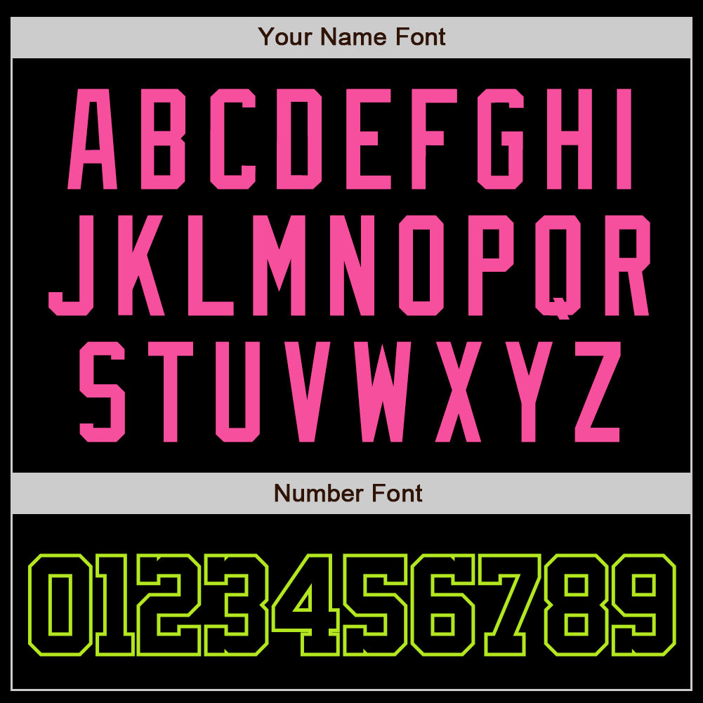 Custom Black Black Neon Green-Pink Authentic Baseball Jersey baseball jersey product view 5