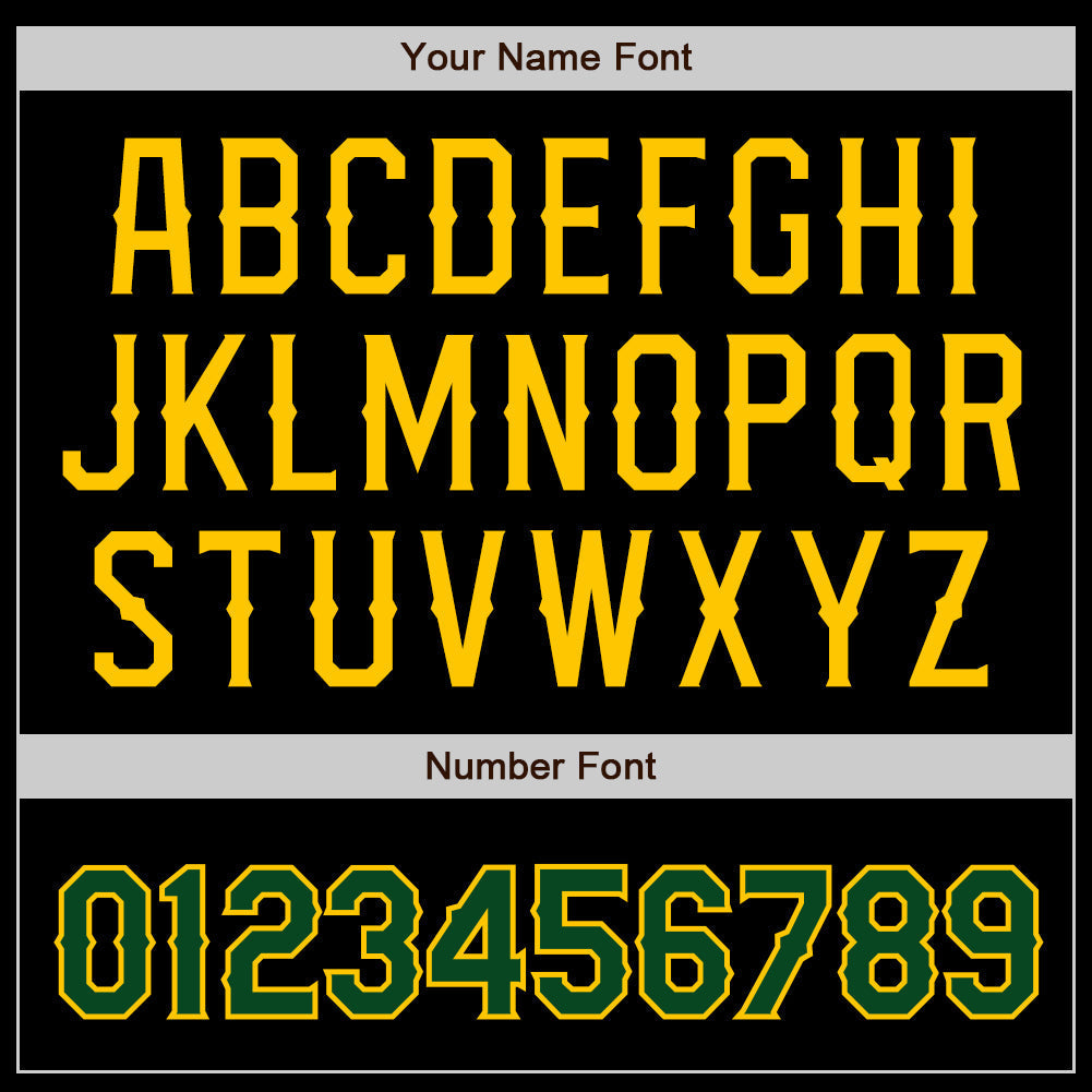 Custom Black Green-Gold Authentic Baseball Jersey baseball jersey product view 5