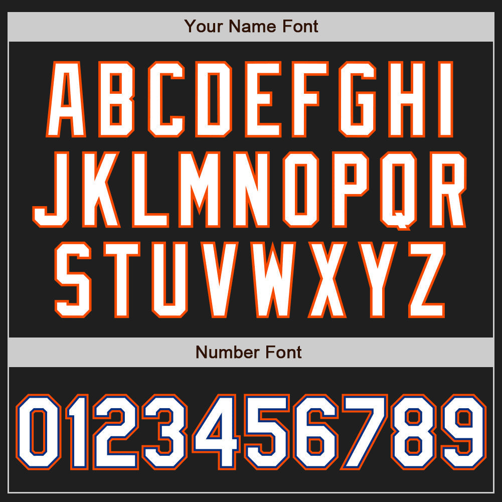 Custom Black White Royal-Orange Authentic Baseball Jersey baseball jersey product view 5