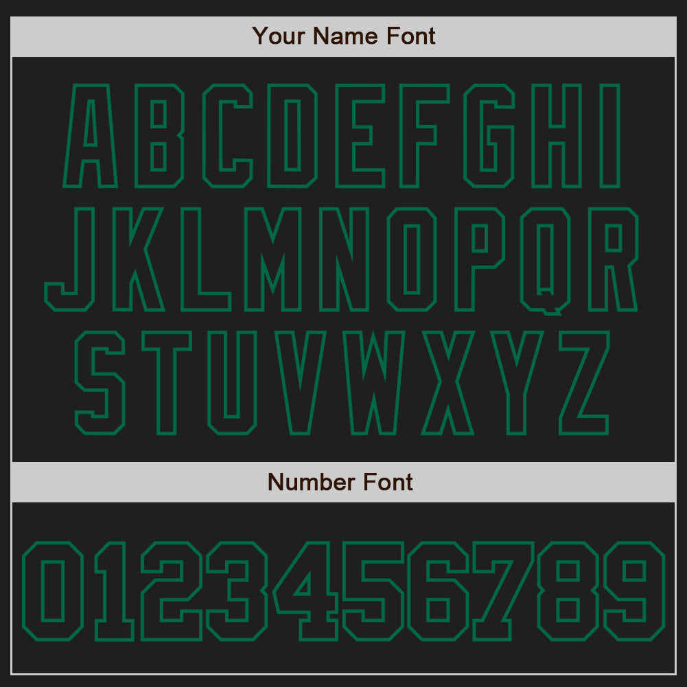Custom Black Black-Kelly Green Authentic Baseball Jersey baseball jersey product view 5