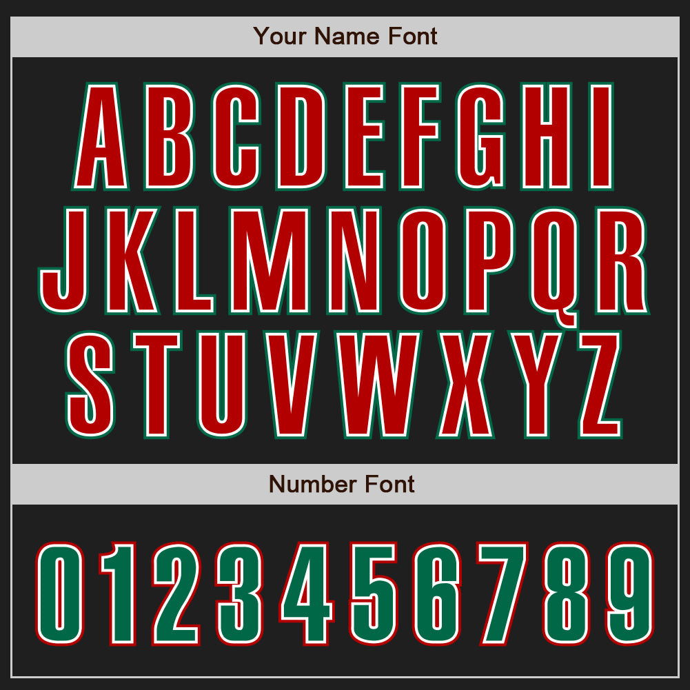 Custom Black Kelly Green-Red Authentic Baseball Jersey baseball jersey product view 5