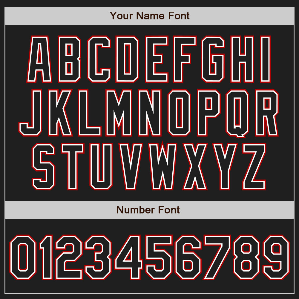 Custom Black Red Pinstripe Black Authentic Baseball Jersey baseball jersey product view 5