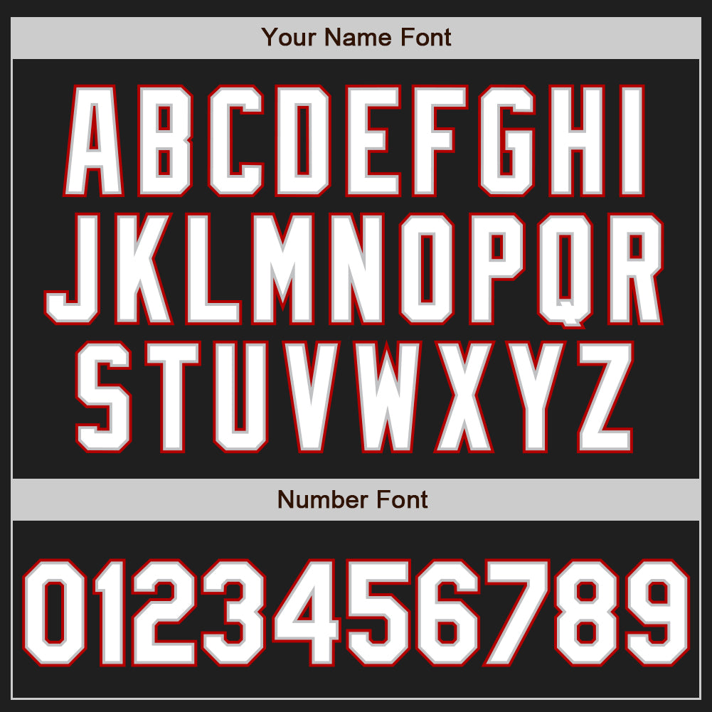 Custom Black Gray Pinstripe White-Red Authentic Baseball Jersey baseball jersey product view 5