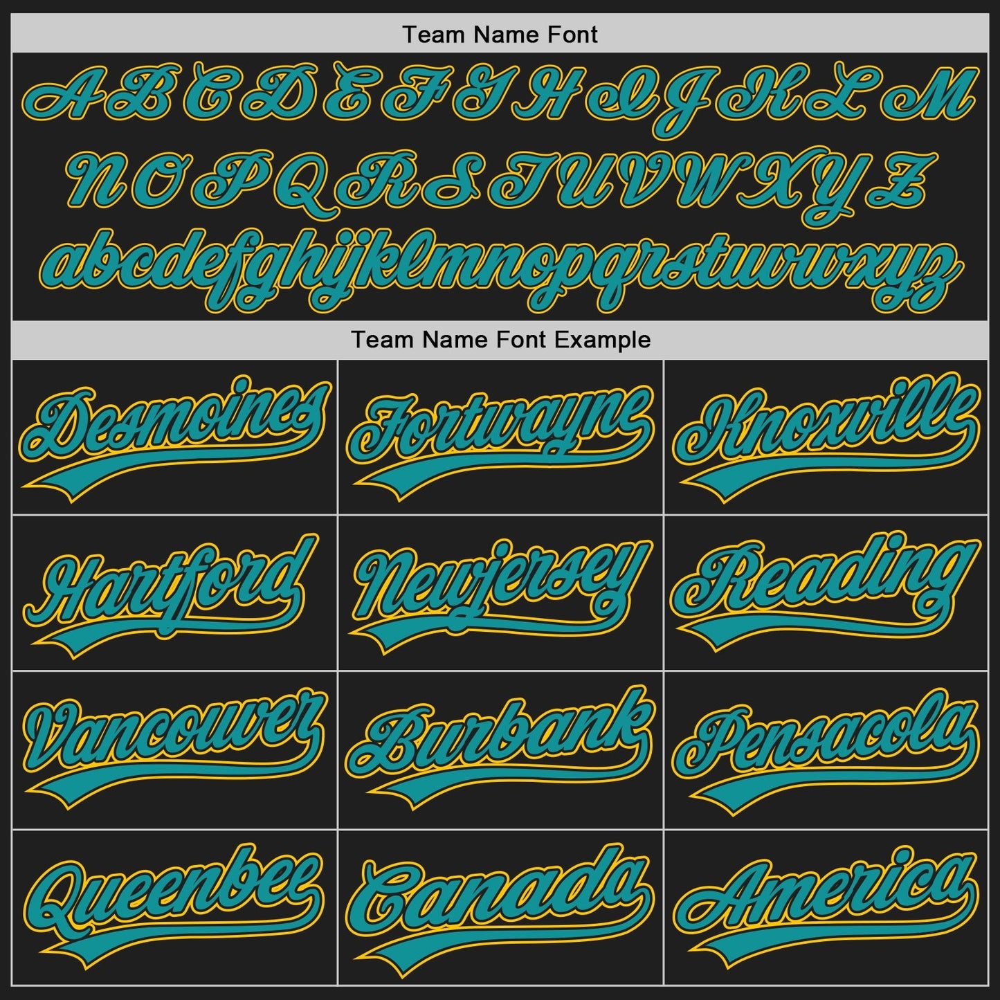 Custom Black Yellow Pinstripe Teal Authentic Baseball Jersey baseball jersey product view 4