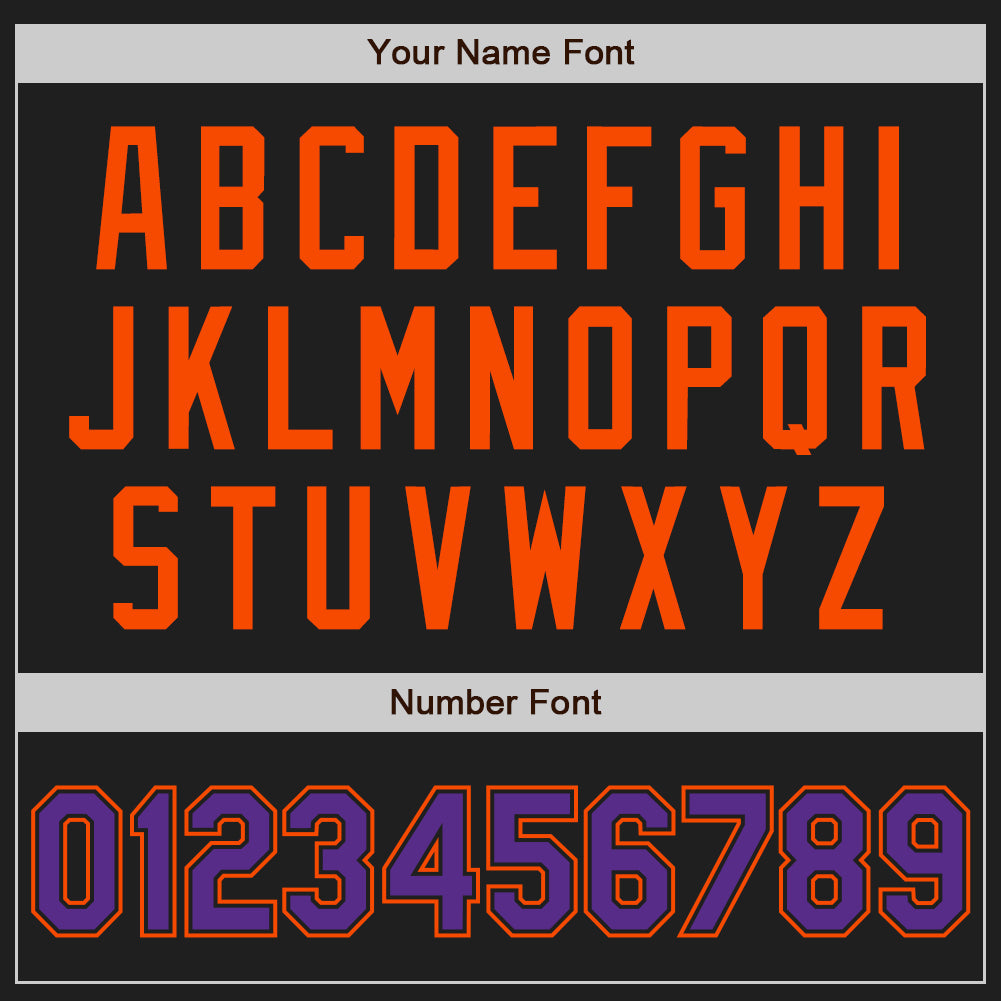 Custom Black Orange Pinstripe Purple Authentic Baseball Jersey baseball jersey product view 5