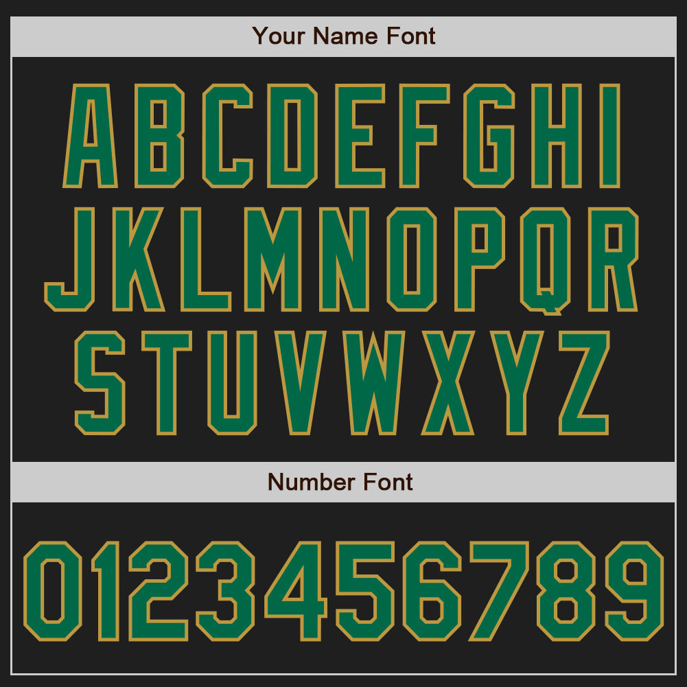 Custom Black Old Gold Pinstripe Kelly Green Authentic Baseball Jersey baseball jersey product view 5