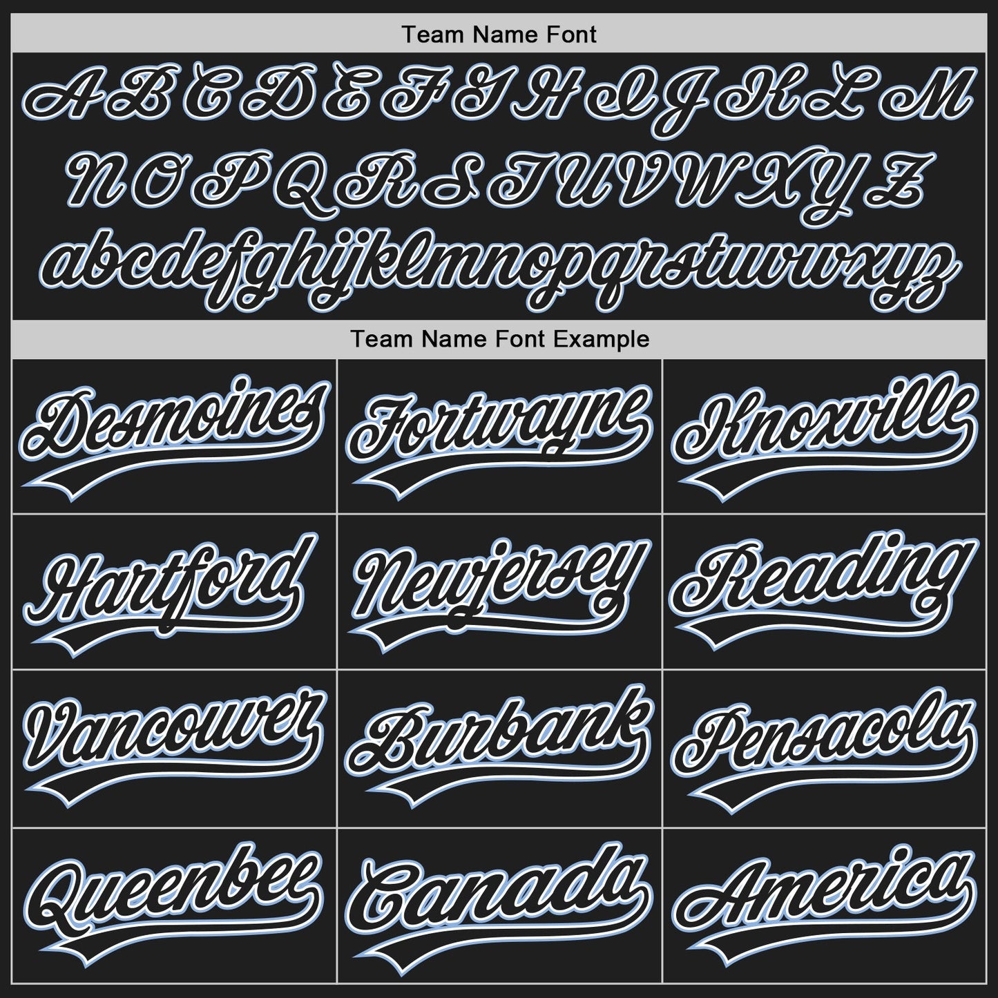 Custom Black Light Blue Pinstripe Black-White Authentic Baseball Jersey baseball jersey product view 5