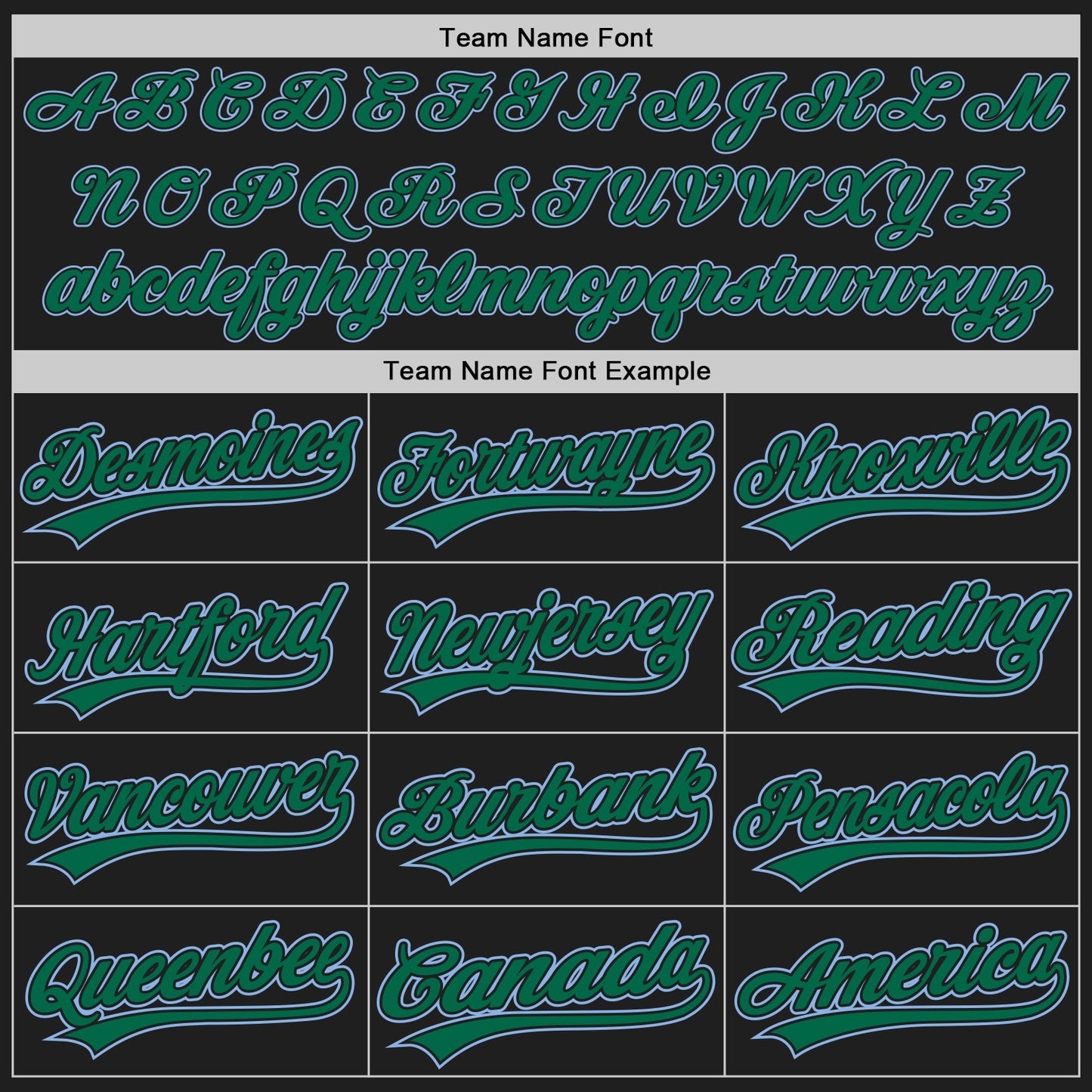 Custom Black Light Blue Pinstripe Kelly Green Authentic Baseball Jersey baseball jersey product view 4